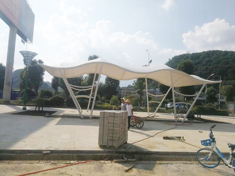 安顺市奥林匹克花园膜结构凉亭完工